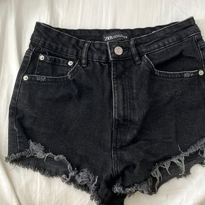 Zara Black denim shorts
